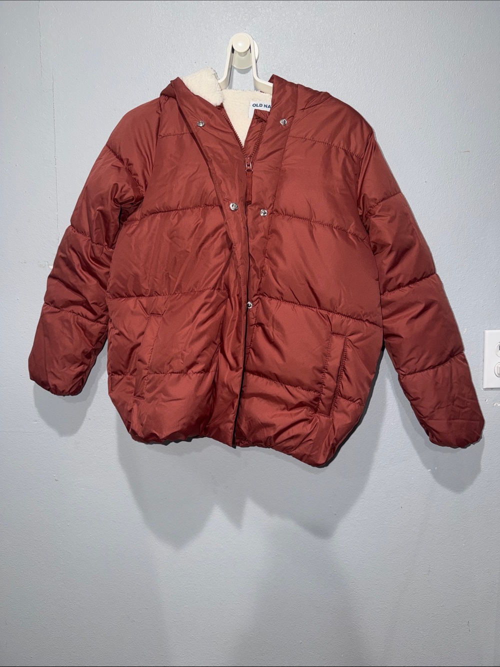 Old Navy Kids Rust-Red Puffer Coat with Hood
